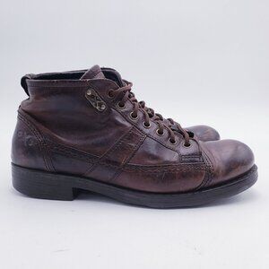 OXS Frank Ankle Military Combat Boots Brown Leather Lace Up Women's Size 38 US 8